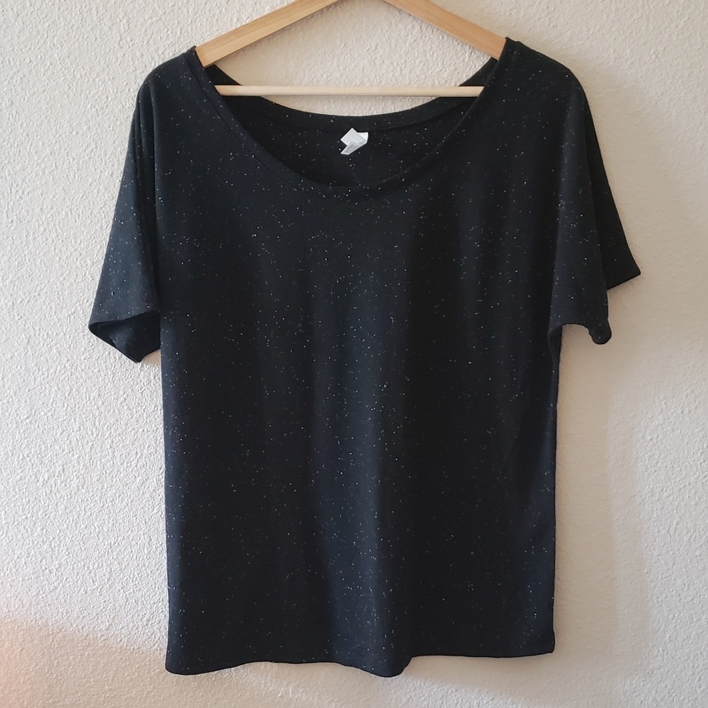 Speckeled Black Crew Neck Tee NWOT